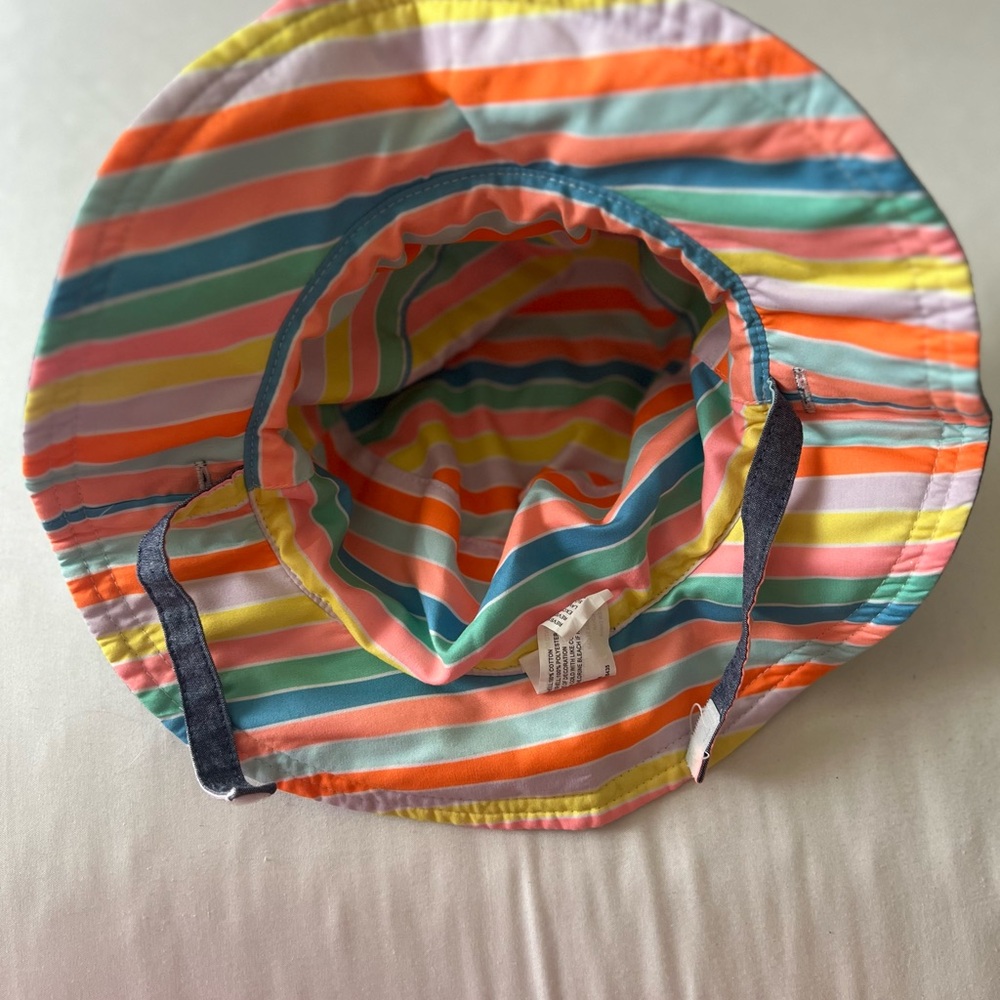 Reversible Blue Bucket Hat with Rainbow Embroidery - Picture 2 of 4